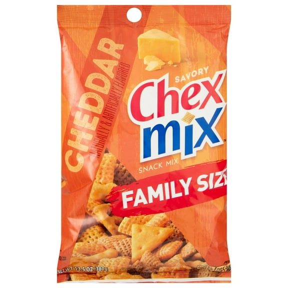Pack of 2 Chex Mix Cheddar Snack Mix - Family Size, 13.5 oz (Package May Vary)