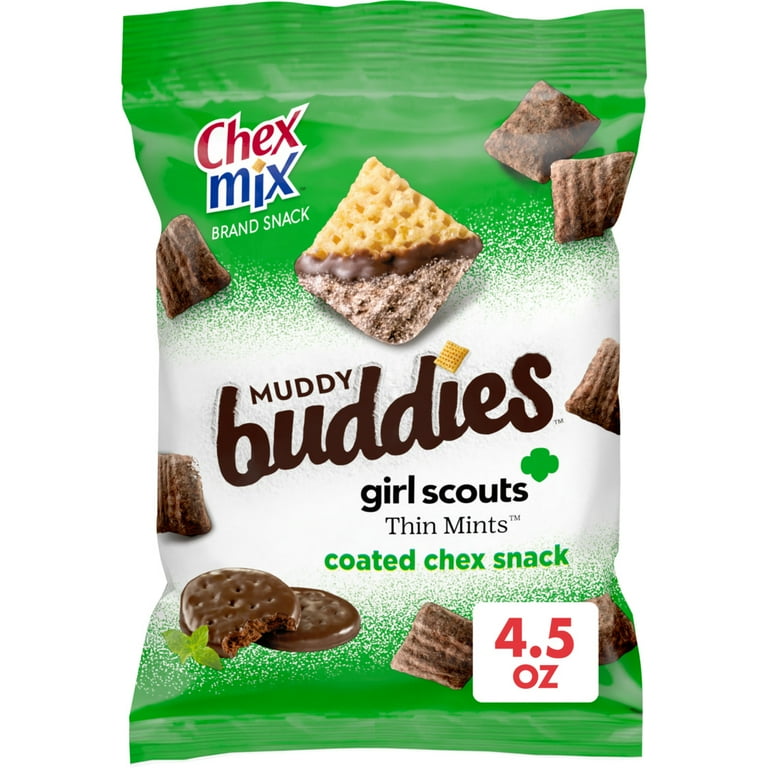 Chex Mix Muddy Buddies, Mint Chocolate Covered Snack Bag, 4.5 oz