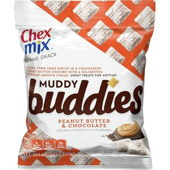 Chex Mix Muddy Buddies Peanut Butter and Chocolate Snack Mix, 1.75 Ounce -- 60 per Case.