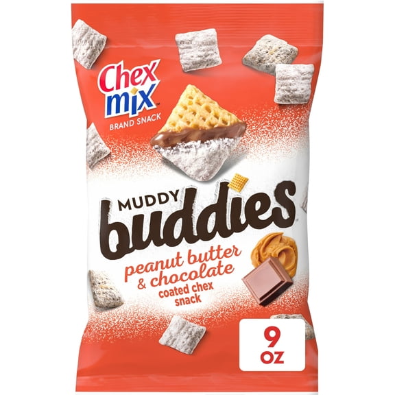 Chex Mix Muddy Buddies Peanut Butter and Chocolate Snack Mix, Snacks, 9 oz(2 Packs)