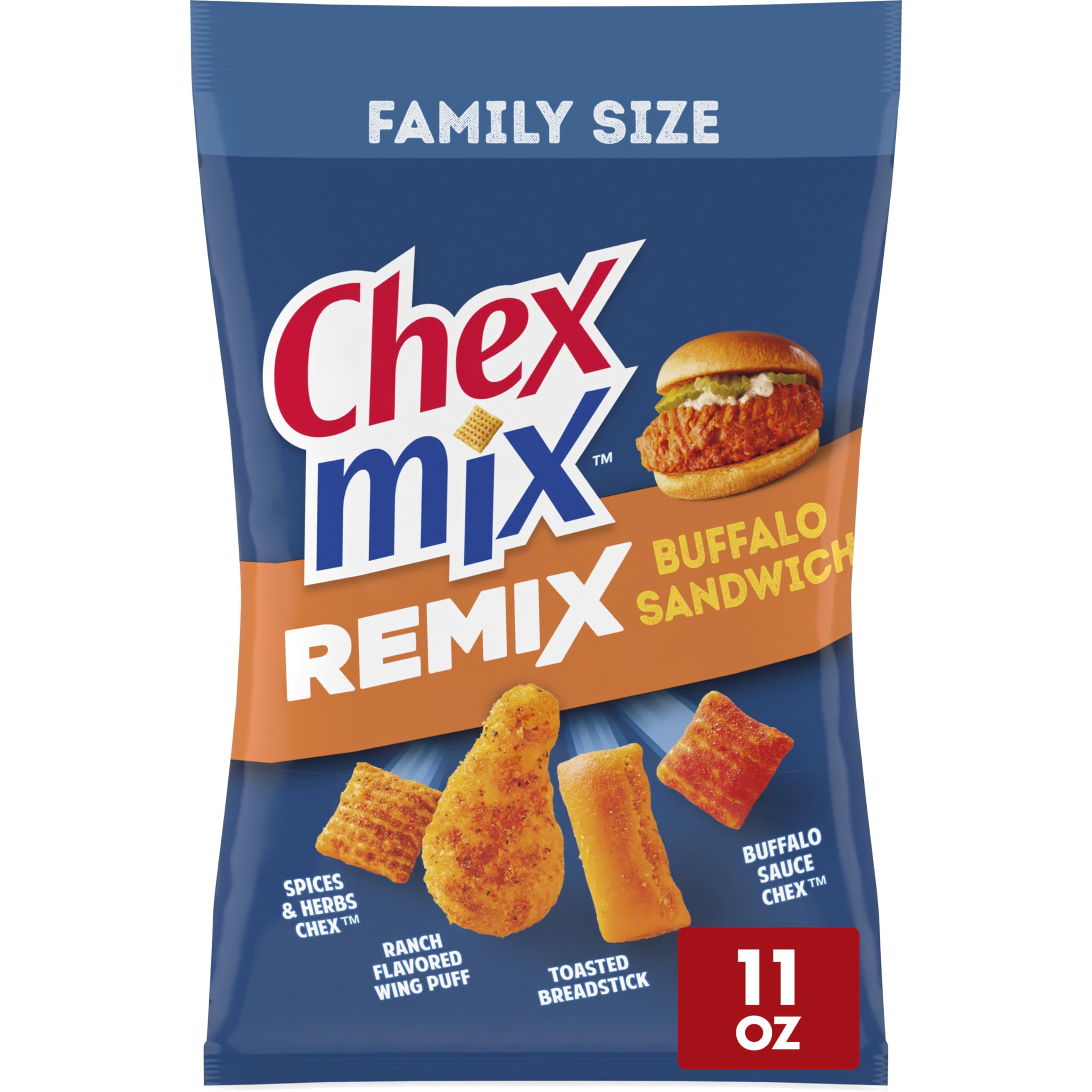 Chex Mix Remix Buffalo Sandwich Family Size Snack Mix, 11 OZ SHO8