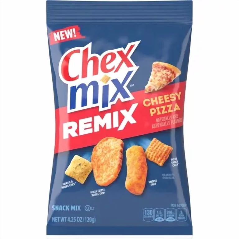 Chex Mix Remix Cheesy Pizza, 4.25 oz (Pack of 8) – Savory Snack