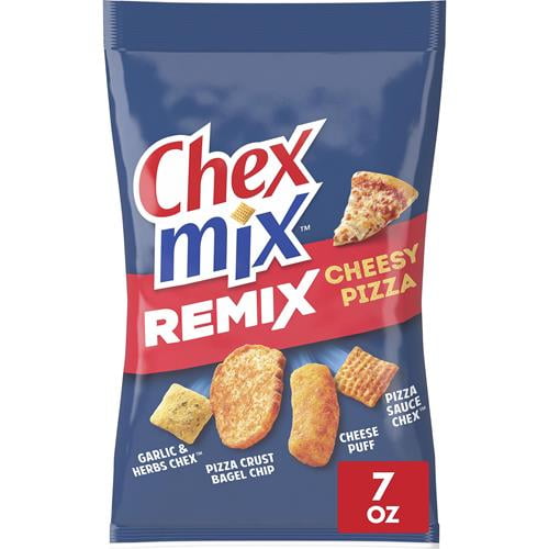Chex Mix Snack Mix, Remix Cheesy Pizza, Savory Snack Bag, 7 Oz - Pack of 2