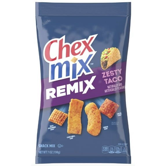 Chex Mix Remix Zesty Taco Snack Mix 7 oz (Pack of 2)