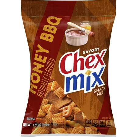 Chex Mix Savory Snack Mix, Naturally Flavored Honey BBQ, 3.75 oz Bag