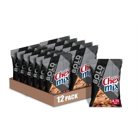Chex Mix Snack Mix, Bold Party Blend, Savory Snack Bag, 8.75 oz (Pack of 12)