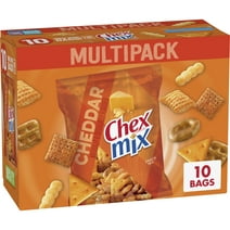 Chex Mix Snack Mix, Cheddar, Savory Snack Bags, Multipack, 1.75 oz, 10 ct