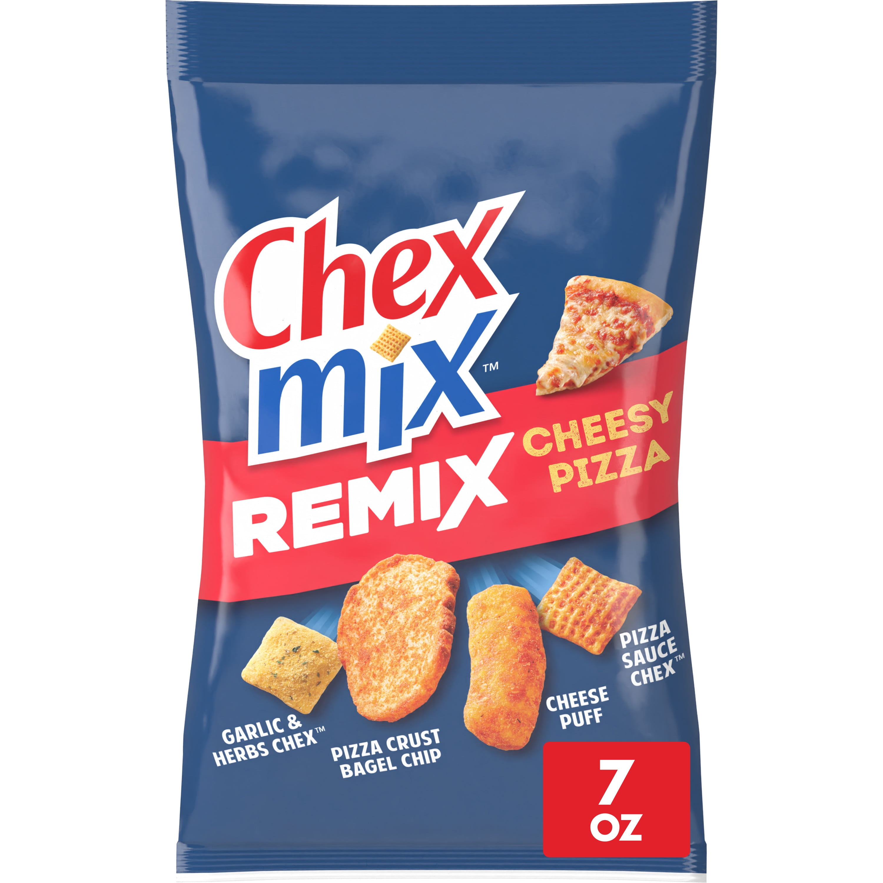 Chex Mix Snack Mix, Remix Cheesy Pizza, Savory Snack Bag, 7 oz