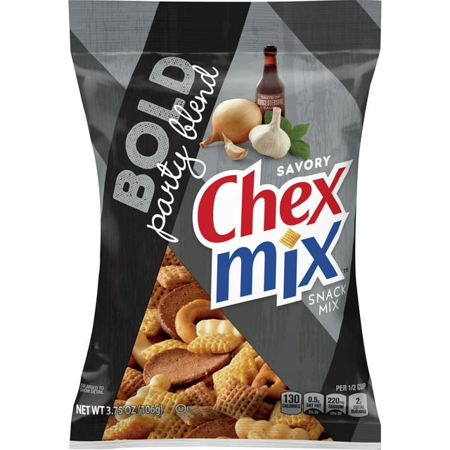 Chex Mix Snack Mix, Savory Bold Party Blend, 3.75 oz Bag