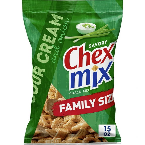 Chex Mix Snack Mix, Sour Cream and Onion, 15 oz Bag
