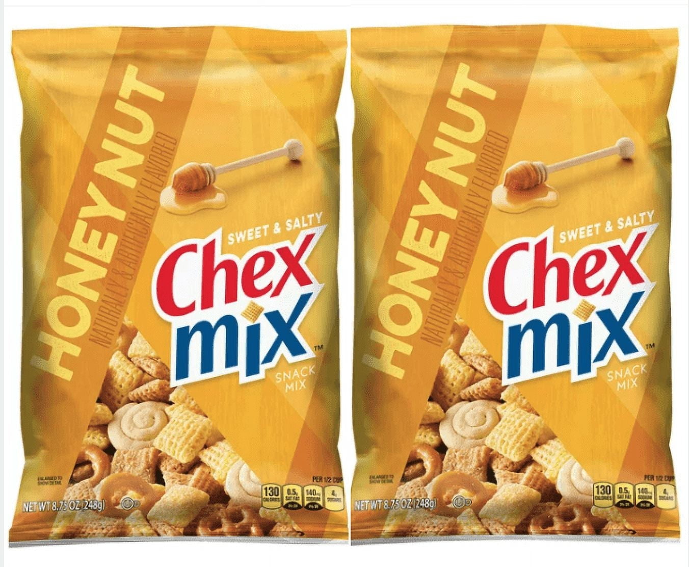 Chex Mix Snack Mix, Sweet and Salty Honey Nut, 8.75 oz. Bag pack of 2