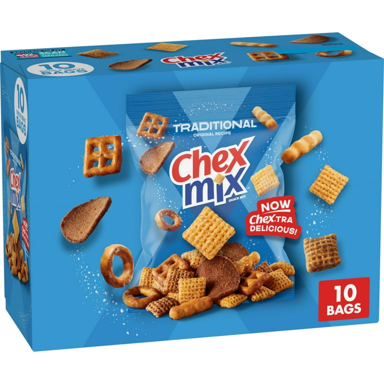 Chex Mix Traditional Savory Snack Mix Party Pack 17.5 oz 10 Single