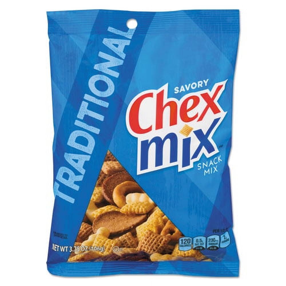 Chex Mix, Traditional Flavor Trail Mix, 3.75 oz Bag, 8/Box Chex Mix, Traditional Flavor Trail Mix, 3.75 oz Bag, 8/Box