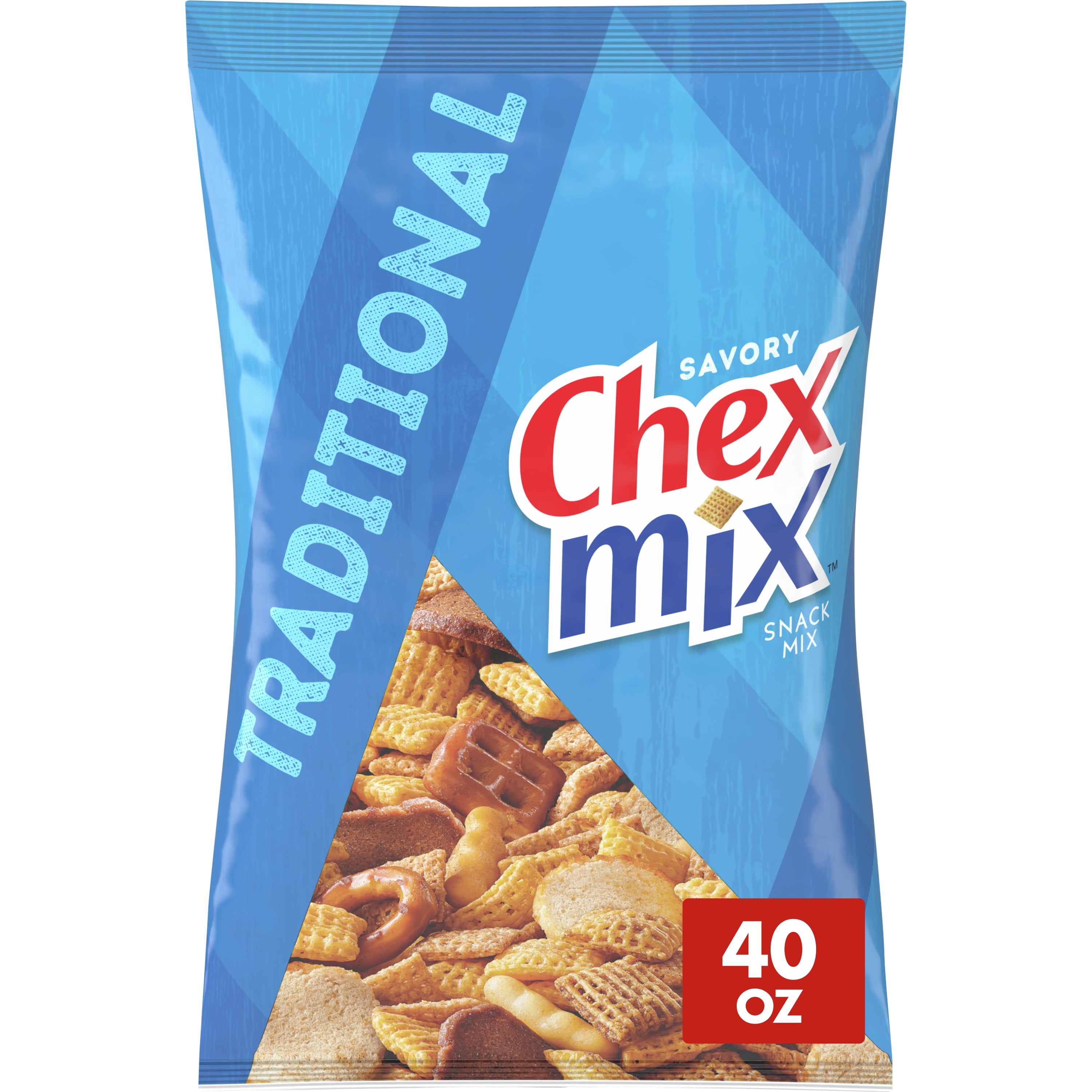 Chex Mix Traditional Savory Snack Mix, 40 oz