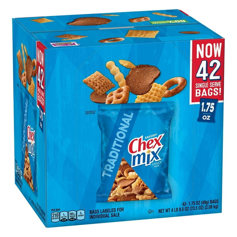 Chex Mix Traditional Savory Snack Mix, Multipack with Individual