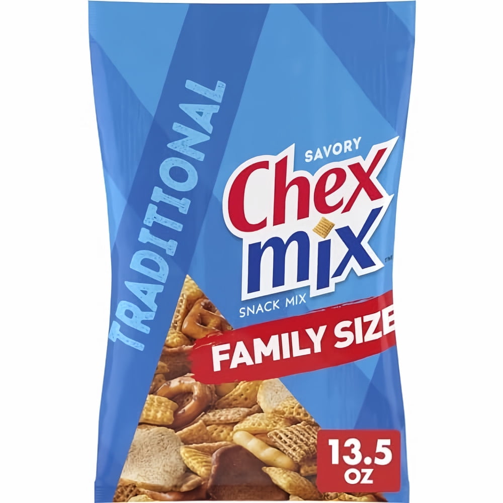 Chex Mix Traditional Savory Snack Mix Family Size 13.5 oz (Pack of 3)