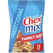 Chex Mix Traditional Savory Snack Mix, Family Size, 15 oz Bag