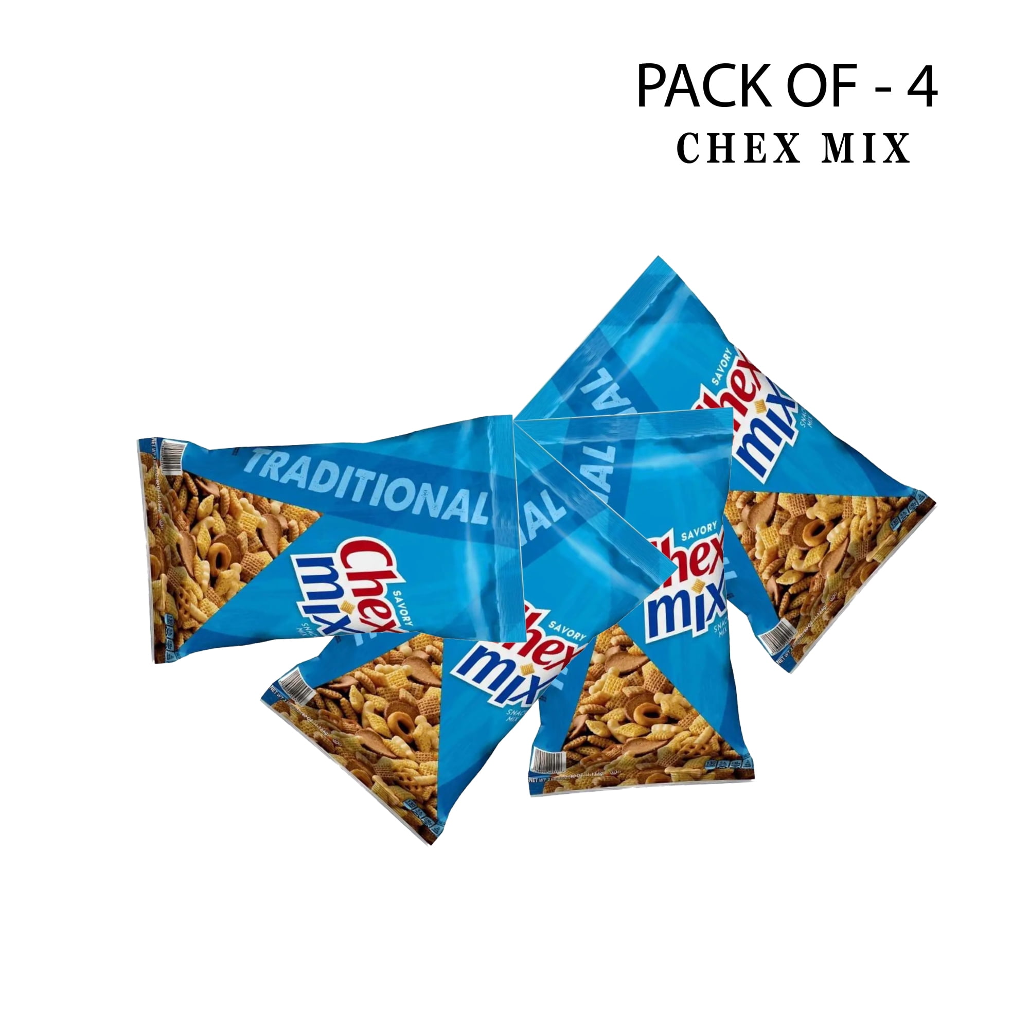 Chex Mix Traditional Savory Snack Mix Item | 1.75 oz. Per Pack - 4 Pack | Buy From GOLDEN ROW