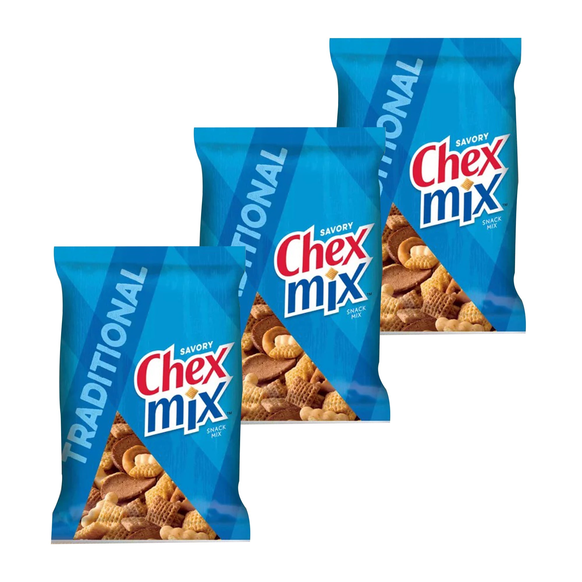 Chex Mix Traditional Savory Snack That Comes in a Variety of Shapes, 1.75 Oz. Per Pack, 3 Packs