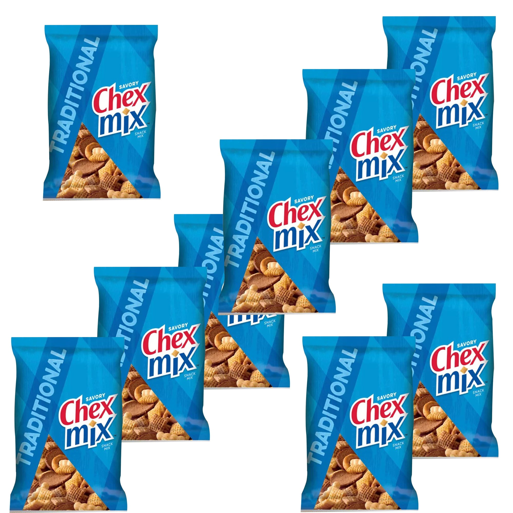 Chex Mix Traditional Savory Snack That Comes in a Variety of Shapes, 1.75 Oz. Per Pack, 9 Packs