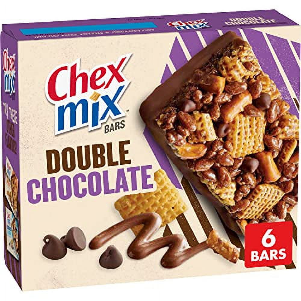 Chex Mix Treat Bars, Double Chocolate, Snack Bars, 6 ct