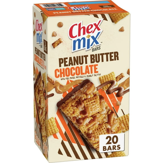 Chex Mix Treat Bars, Peanut Butter Chocolate, Snack Bars, 20 ct