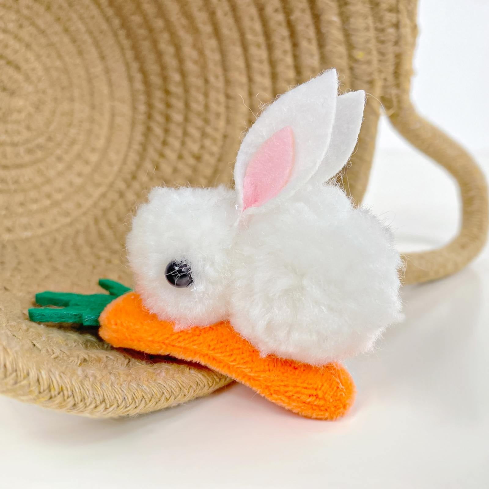 Chexio Clearance Barrettes Plush Bunny Hair Clips Cute Bunny Hair Clips