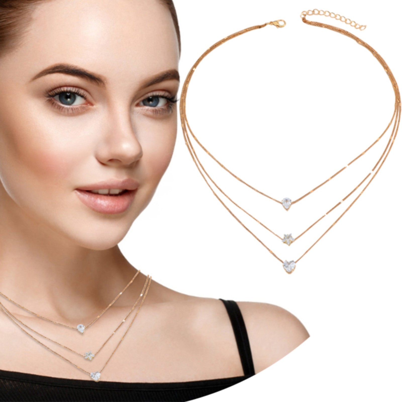 Chexio Lady Necklace Clearance Necklaces & Pendants Layered Collarbone