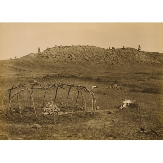 Cheyenne Indian Sweat Lodge Frame, 1910 Poster Print by Science Source (36 x 24)