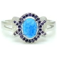 thumbnail image 1 of Cheyna Statement Ring Blue Fire Opal Purple CZ Ginger Lyne Collection, 1 of 5