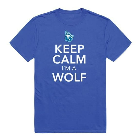 Cheyney University Wolves Keep Calm Short Sleeve T-Shirt, Royal - Medium