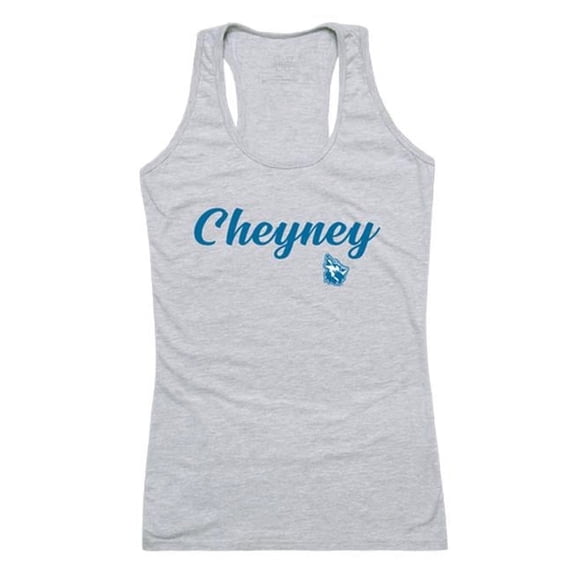 Cheyney University Wolves Script Tank Top, Heather Grey - Large