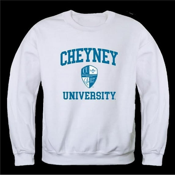 Cheyney University Wolves Seal Crewneck Sweatshirt, White - Small