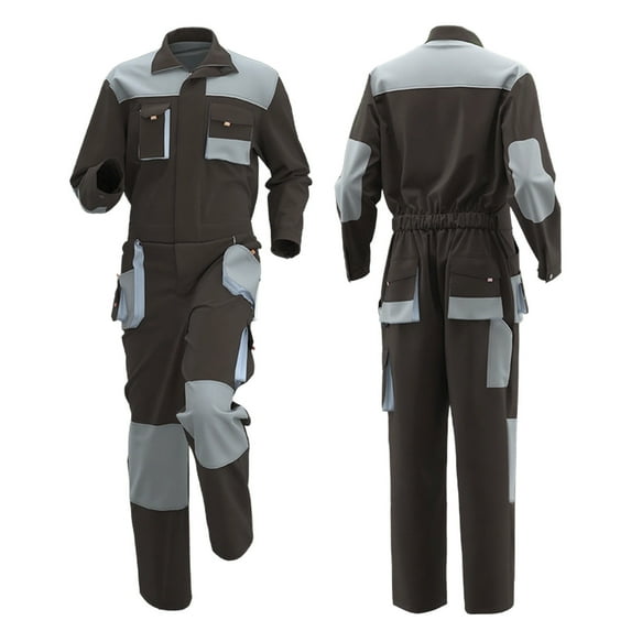 Cheytotty Coveralls For Men Clothes High Visibility Overalls Mechanics Coveralls Workwear Color Block Work Pants With Multi Pockets Brown L