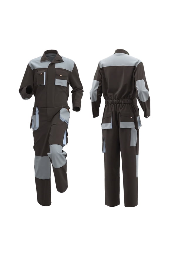 Coveralls For Men Clothes High Visibility Overalls Mechanics Coveralls Workwear Color Block Work Pants With Multi Pockets Brown S
