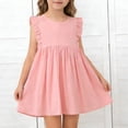 thumbnail image 1 of Cheytotty Girls Summer Dress, Flying Sleeve & Sleeveless, Classic Casual Style Pink 6 Years, 1 of 9