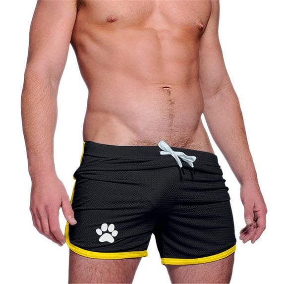Cheytotty Mens Mesh Sports Shorts, Quick Drying For Beach, Breathable Fitness Casual Black L