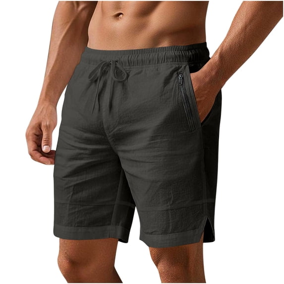 Cheytotty Mens Quick Dry Shorts with Zipper Pockets Golf Summer Shorts Casual Activewear(Dark Gray/XL)