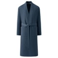 thumbnail image 1 of Cheytotty Mens Robe 3/4 Sleeve Pajamas Tie Waist Solid Color V Neck Loungewear Bath Robe With Pocket Blue L, 1 of 2