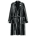 thumbnail image 1 of Cheytotty Mens Robe Cotton Knit Trends Loose Long Bathrobe Notch Collar Tie Waist Sleepwear Knee Length Robe With Pockets Black 3Xl, 1 of 2