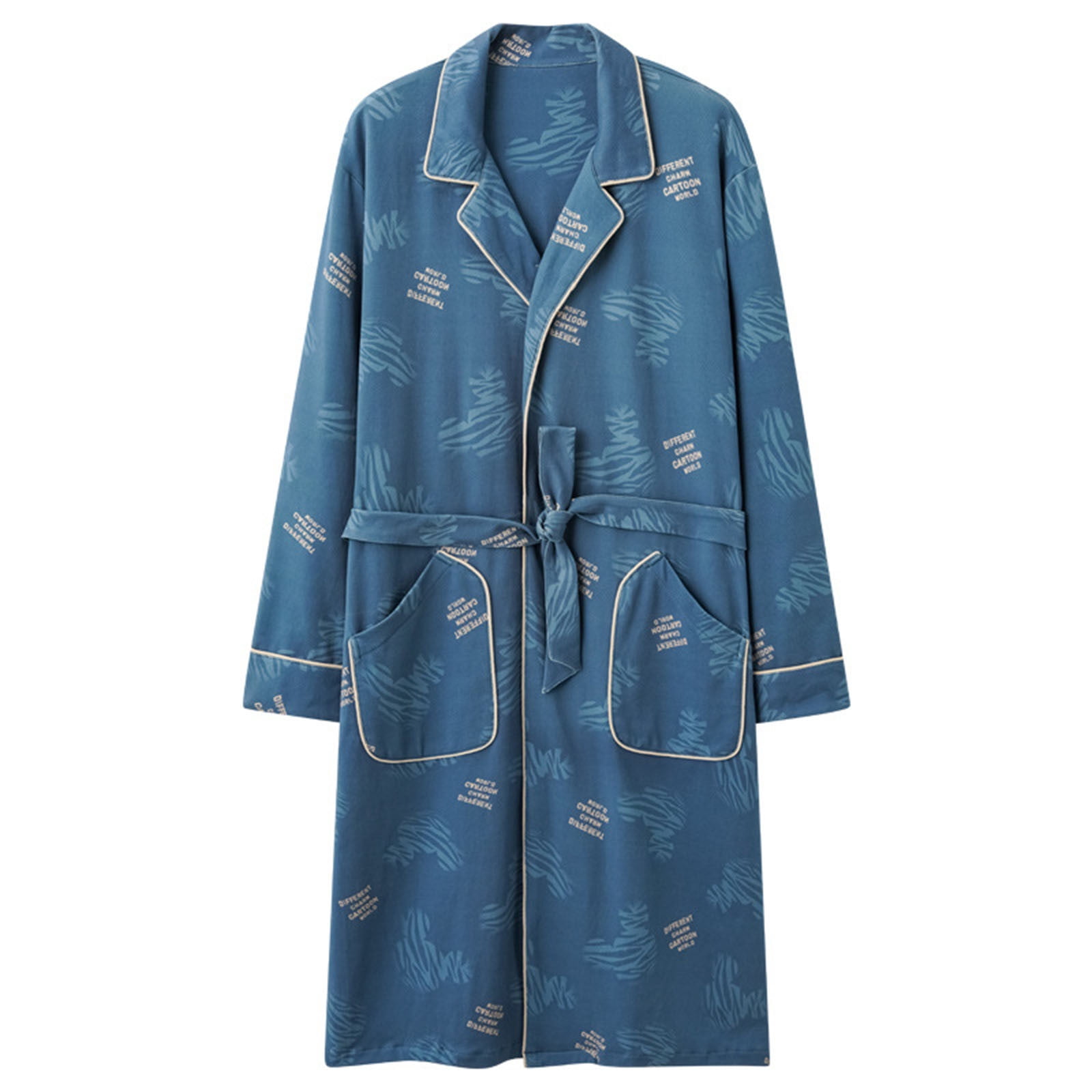 Trending Robe Cheytotty Mens Robe Cotton Knit Trends Loose Long Bathrobe Notch Collar ...