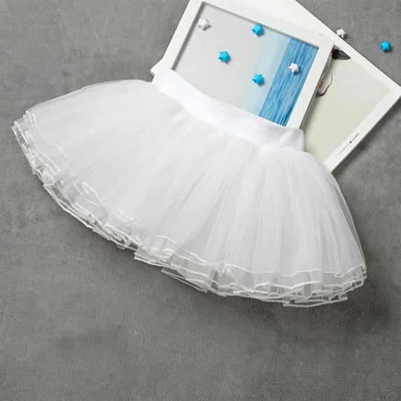 Cheytotty Short Soft Gauze Princess Skirt, Children Mesh Pleated For Breathable Aesthetic, Comfortable White 5 Years