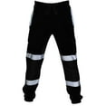 thumbnail image 1 of Cheytotty Sweatpants For Men Reflective Elastic Waist Bottom Workout Pants Road Work High Visibility Safety Work Black L, 1 of 2