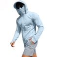 thumbnail image 1 of Cheytotty UV Sun Protective Jacket for Mens Full Coverage Hooded Quick Dry Outdoor Sun Shirt（Light Blue/L）, 1 of 8
