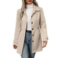 thumbnail image 1 of Cheytotty Womens Fall Coat Jacket For Women Pea Coat Winter Classic Outwear Overcoat With Pockets Single Breasted Beige L, 1 of 9