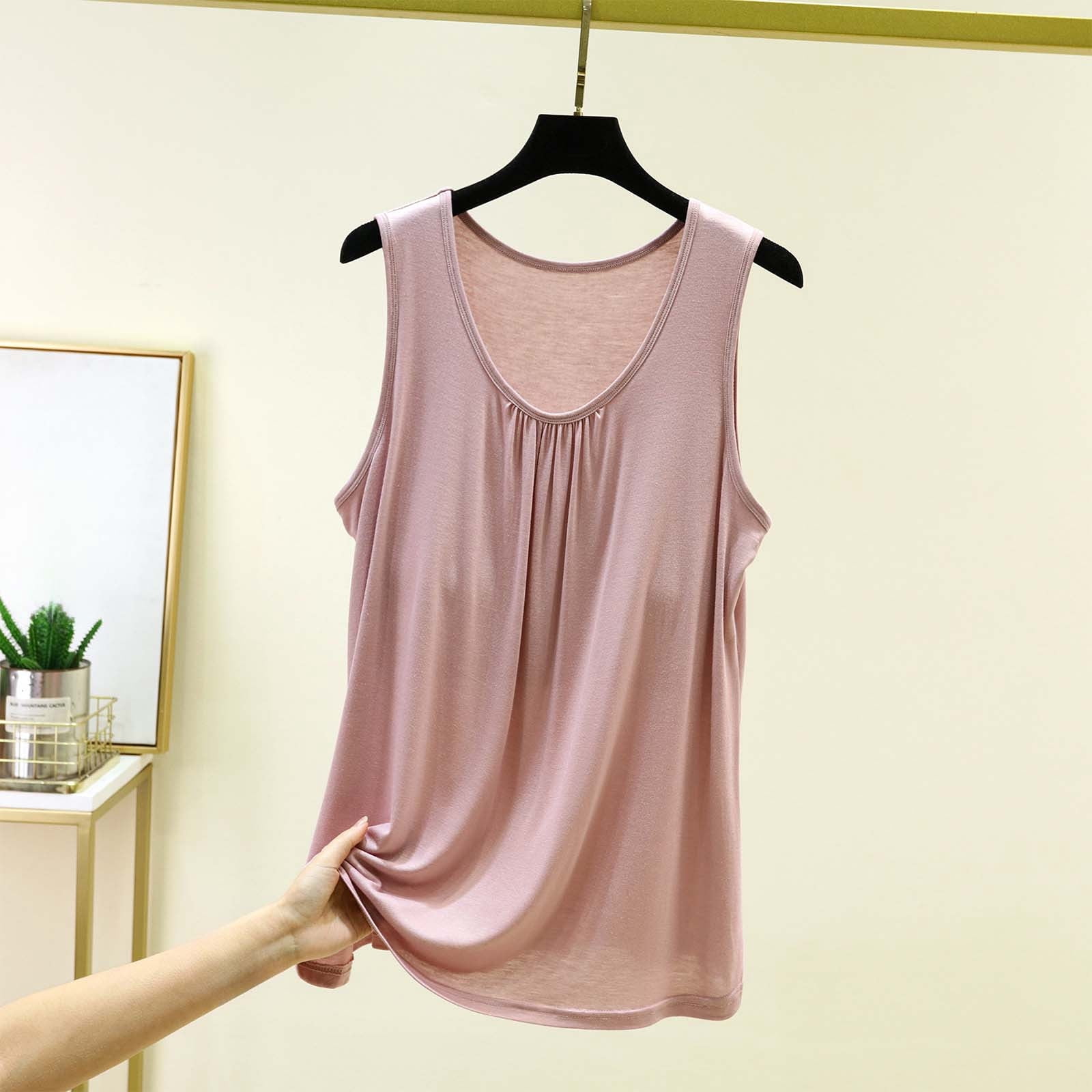Cheytotty Womens Sleeveless Round Neck Top, Comfy Solid Color Regular ...