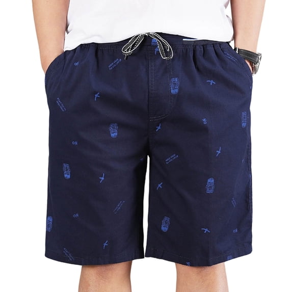 Cheytotty Workout Shorts for Mens Printed Vacation Swimming Quick Dry Loosing Fit Beach Shorts(Dark Blue 1/XL)