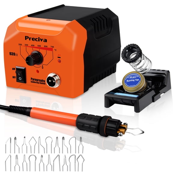 Cheyuez Wood Burning Kit,20W Soldering Iron Station with Temperature Control for DIY Embossing/Carving/Soldering