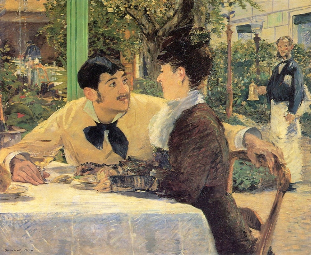 Chez le p???re Lathuille 1879 Canvas Art - ???douard Manet (18 x 24)