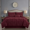thumbnail image 1 of Chezmoi Collection 10-Piece Bed in a Bag Comforter Set, Pintuck Design, All Season Soft Microfiber Bedding with Sheets, Pillow Shams & Decorative Pillow, Burgundy, King, 1 of 9